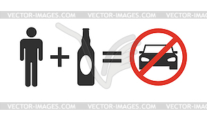 Do not drink and drive sign - color vector clipart