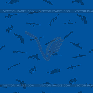 Flat seamless pattern weapons format - vector clip art