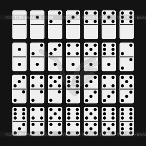 Creative realistic domino full set on transparent - vector image