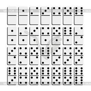 Creative realistic domino full set on transparent - vector image