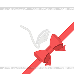 Красный атласный бант - изображение в векторном виде
