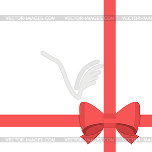 Red satin bow  - vector clipart