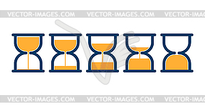 Transparent sandglass icons set, time hourglass, - vector EPS clipart