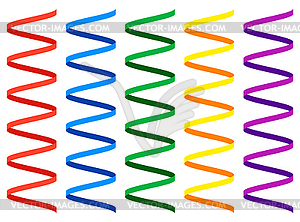 Colorful ribbons for decoration icons an white - vector image
