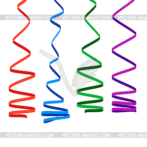 Colorful ribbons for decoration icons an white - vector image