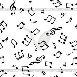 Seamless abstract background with music symbols - vector clipart / vector image