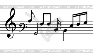 Icons set music note - vector image