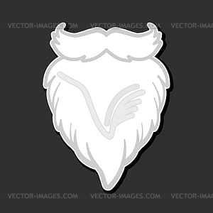 White furry Santa Claus beard - vector clipart