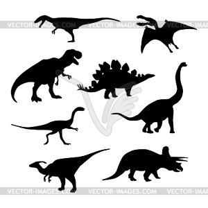 Dinosaur silhouettes set.  - vector clip art