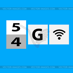 5g - 5-е поколение беспроводного интернета - стоковый клипарт