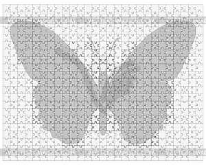 Бабочка на большой головоломки - иллюстрация в векторном формате