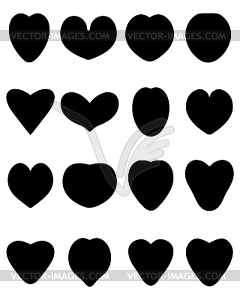 Black silhouettes of heart - vector image