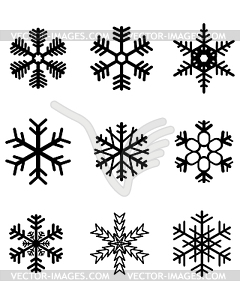 Black snowflakes - vector clipart