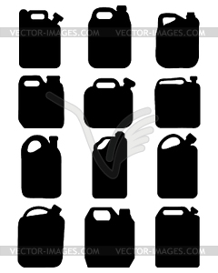 Silhouettes of canisters - vector clipart