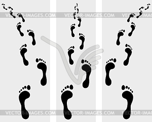 Human bare footsteps - vector image