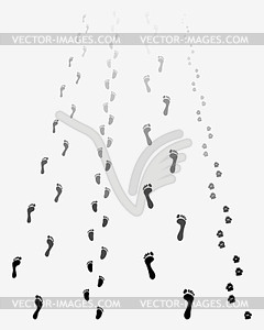 Black footprints - vector EPS clipart