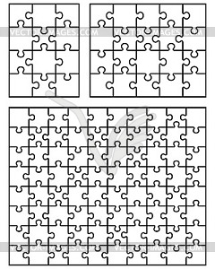 Три белых головоломки - векторный клипарт