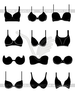 Black bra icons - vector image