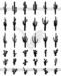 Силуэты кактуса - изображение в формате EPS