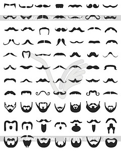 Борода с усами - изображение векторного клипарта
