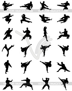 Karate fighting, vector - vector clipart