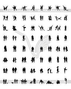 Silhouettes of couples - vector image