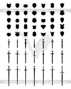 Щиты и мечи - векторный дизайн