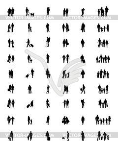 Silhouettes of people  - vector clip art