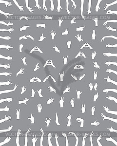 Silhouettes of hands - vector clip art