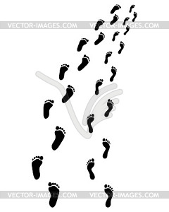 След человеческих голых шагов - изображение в векторе / векторный клипарт