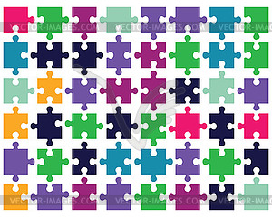 Pieces of colorful puzzle - vector clip art