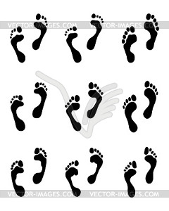 Отпечатки человеческих ног - стоковый клипарт
