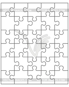 Parts of white puzzle - vector image