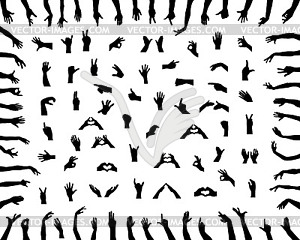 Black silhouettes of hands - vector clip art