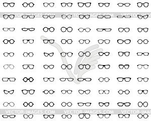 Silhouettes of different  eyeglasses - vector clipart