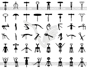 Silhouette of corkscrew - vector clipart