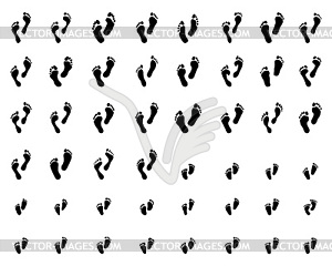 Human and children feet  - vector image