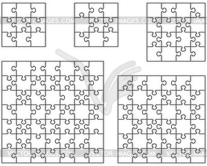 Puzzles, separate pieces - vector clipart