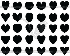 Black silhouettes of heart - vector clipart