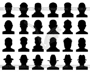 Black silhouettes of avatars - vector clip art