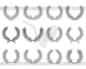 Silhouettes of laurel wreaths - vector clipart