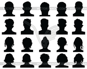 Silhouettes avatar, profile icons - vector image