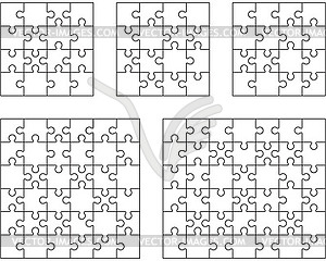 Puzzles, Separate pieces - vector image