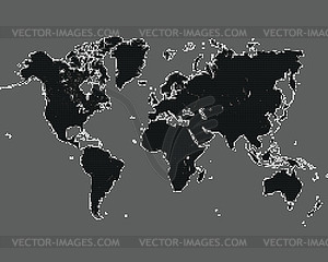 Силуэты на карте мира  - рисунок в векторном формате