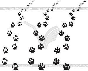 Black footprints of dogs  - vector clipart