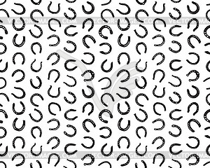 Black silhouettes of horseshoe, seamless - vector EPS clipart
