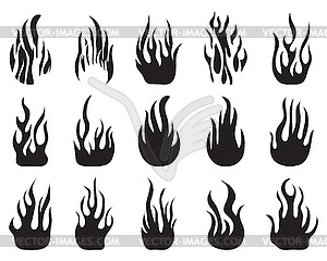 Black silhouettes of fire flames  - vector clipart