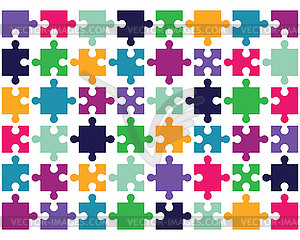 Colorful shiny puzzle, separate pieces  - vector image