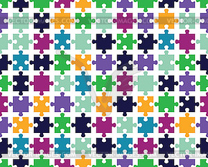 Colorful shiny puzzle, separate pieces - vector image