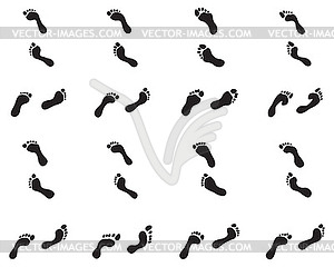 Black prints of human feet  - vector clip art